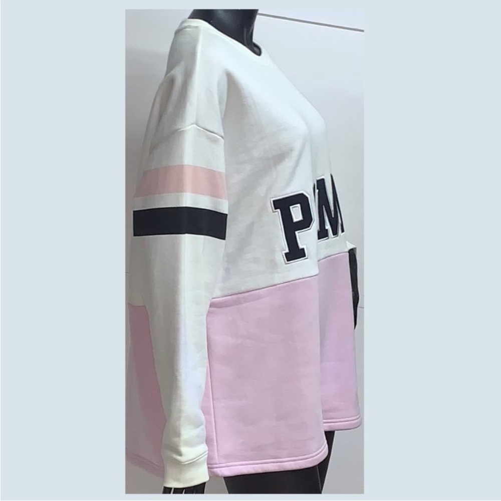 PUMA. White and Pink Long Sleeve Sweatshirt. NWOT.
